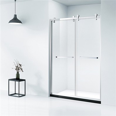 Двойные раздвижные стеклянные душевые двери